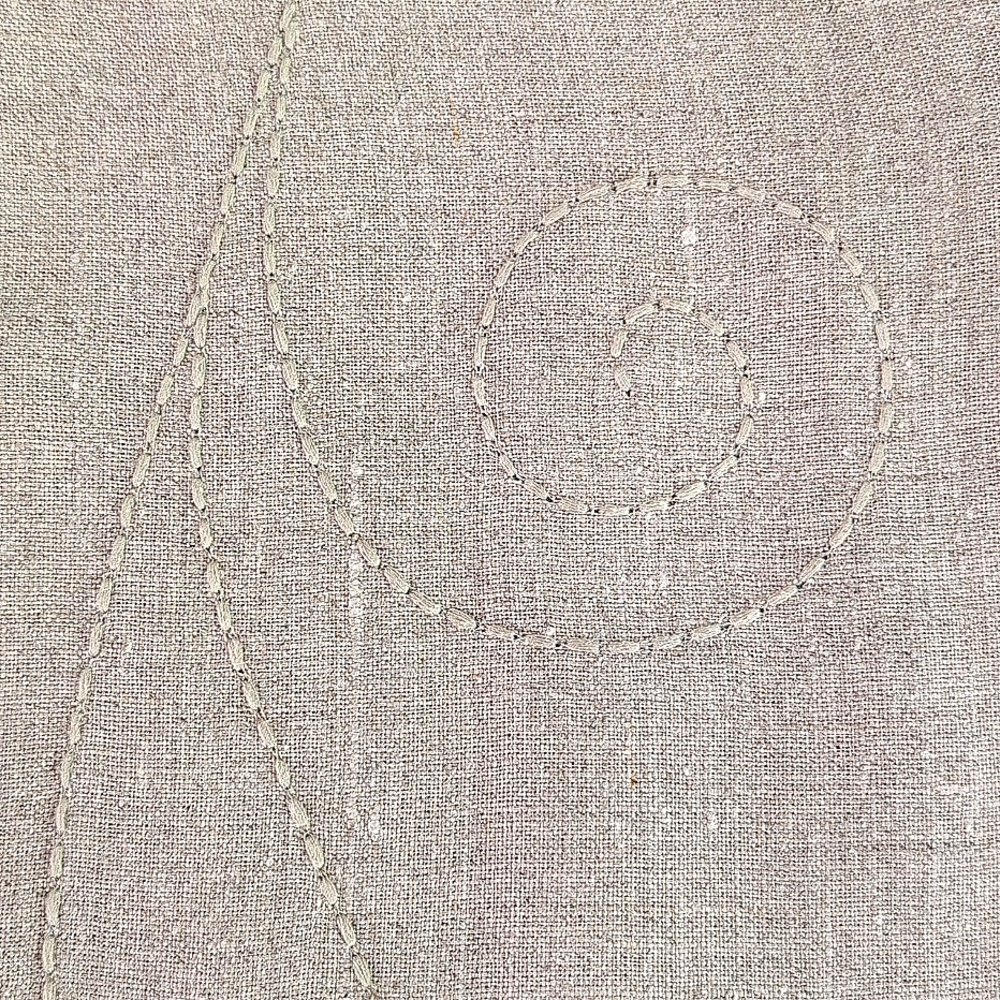 VTG Irish linen oatmeal oversized embroidered neutral jacket. EDWARD. Large. - Picture 7 of 12